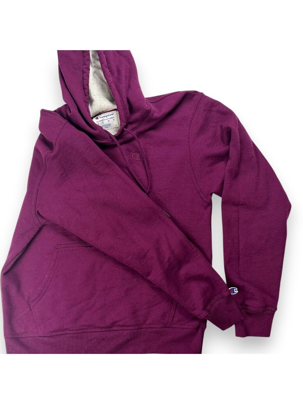 ๐ Hoodie Mens Medium Purple Maroon Pullover Sweatshirt Cozy Classic Champion - Picture 8 of 8